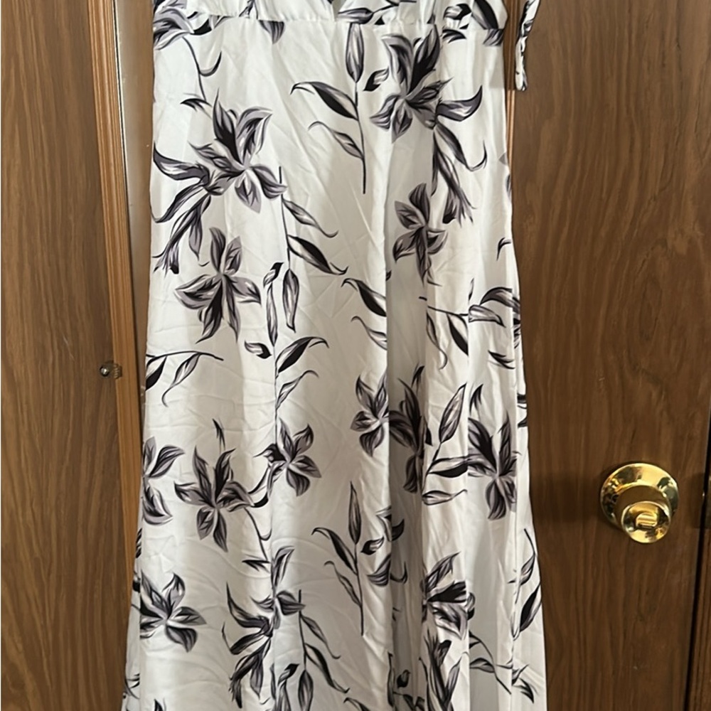 Floral Black and White Maxi Skirt